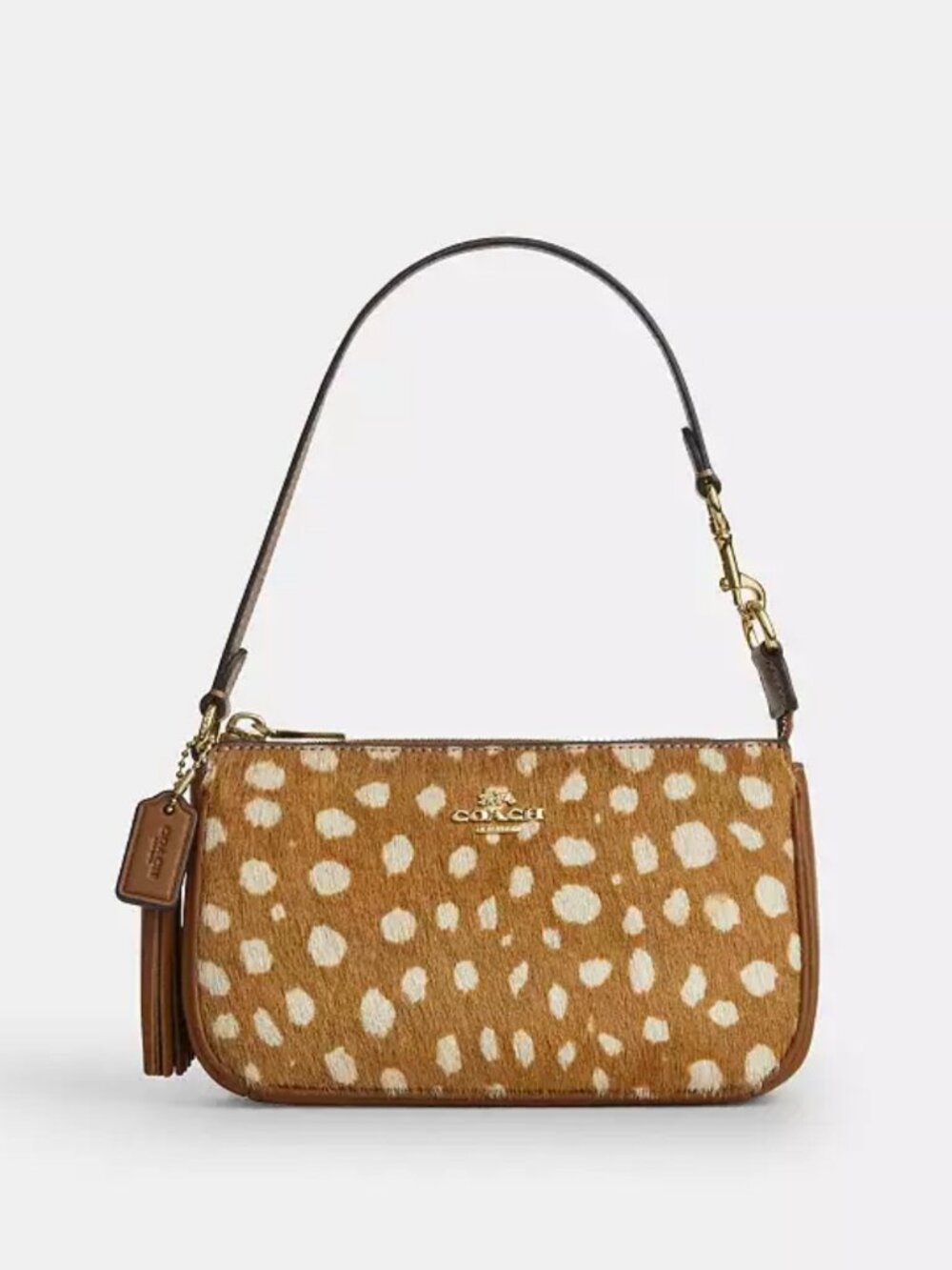 Coach nolita 19 with deer print. gold/brown multi. item # Cdw35.